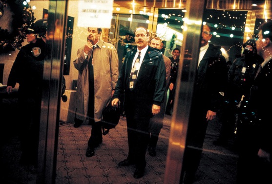 Allan Sekula, from Waiting for Tear Gas [white globe to black], slide projection, 1999/2000