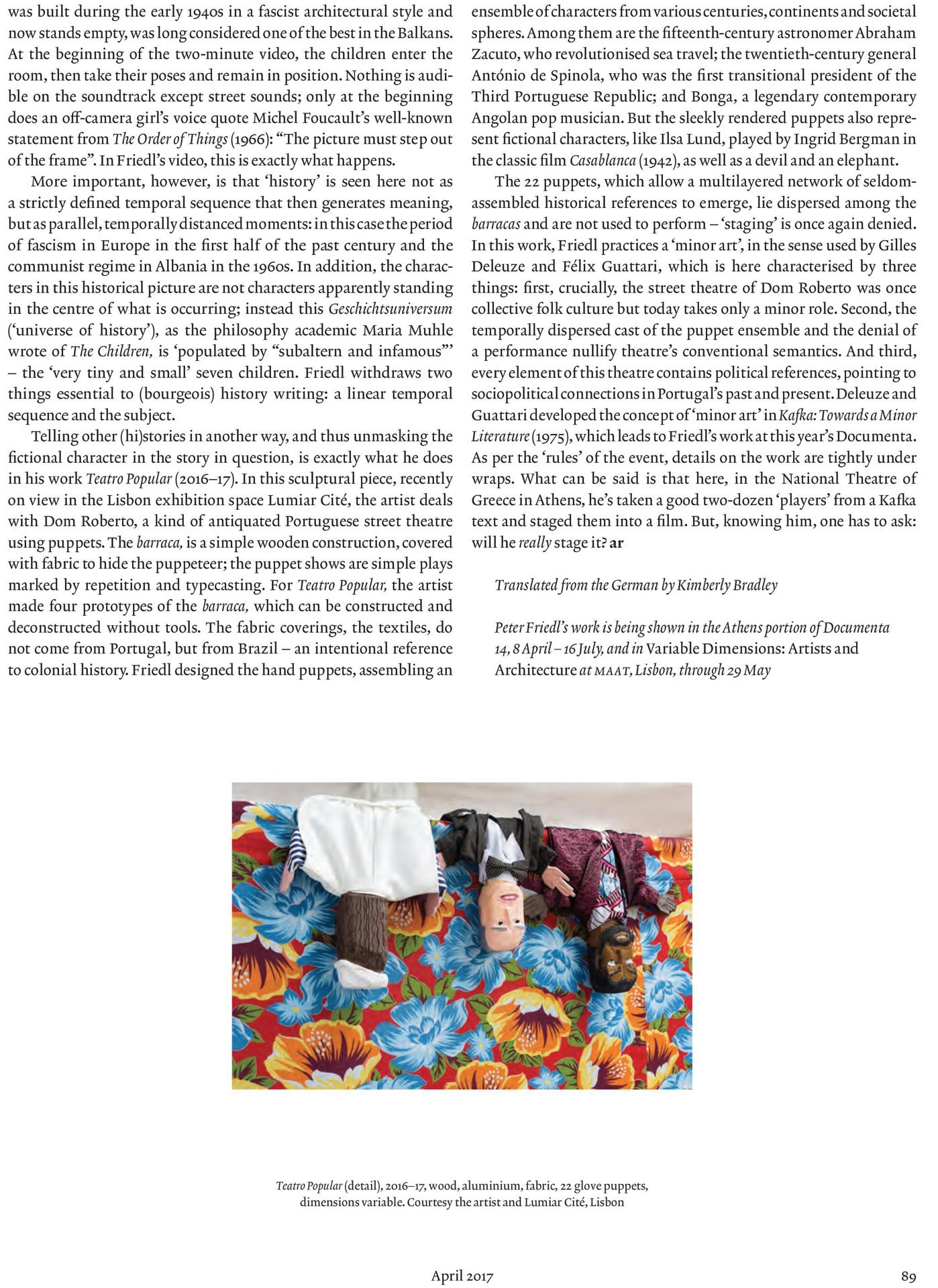 ArtReview | April 2017 | Raimar Stange
