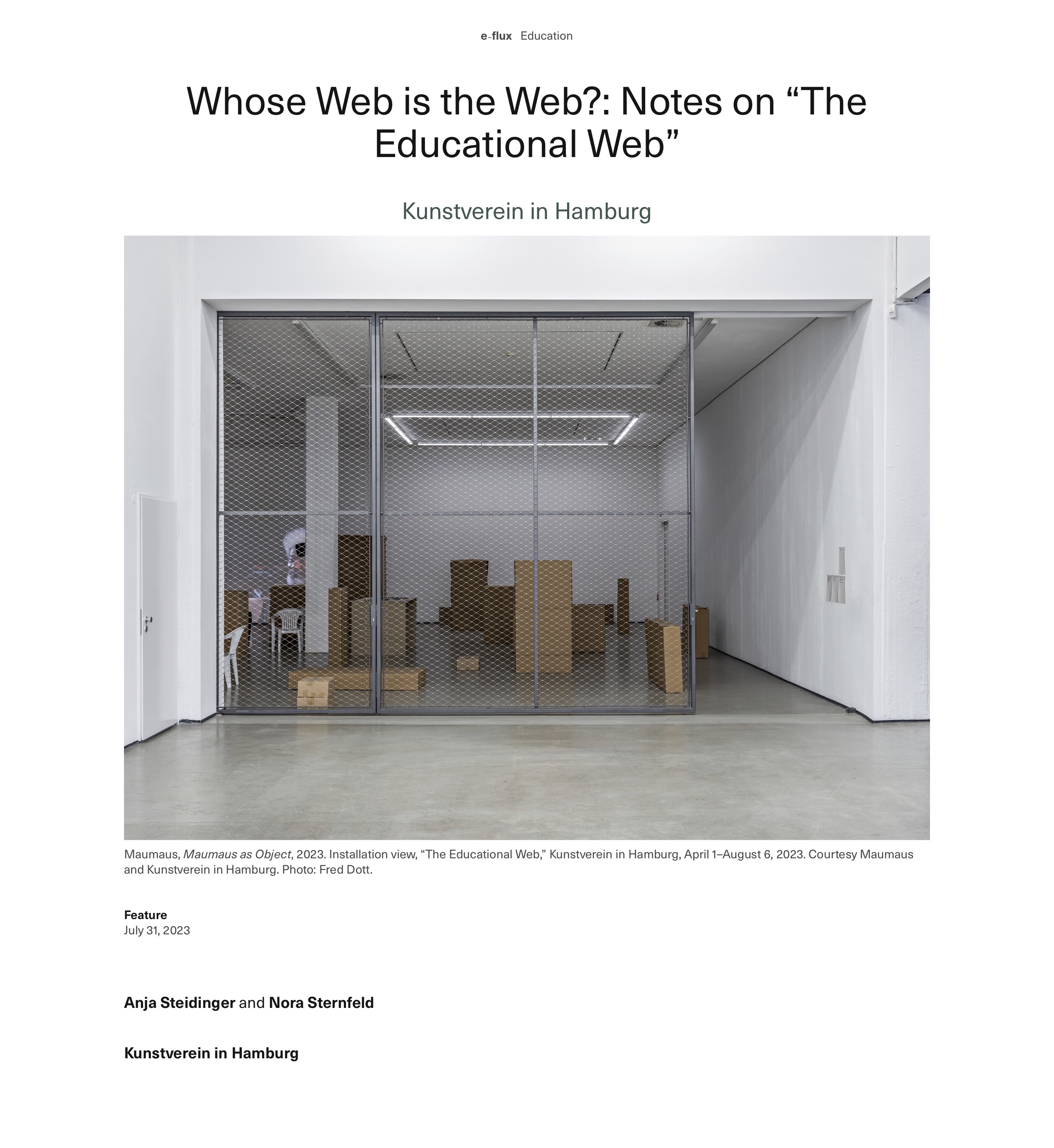 e-flux Education | 31.07.2023 | Anja Steidinger and Nora Sternfeld