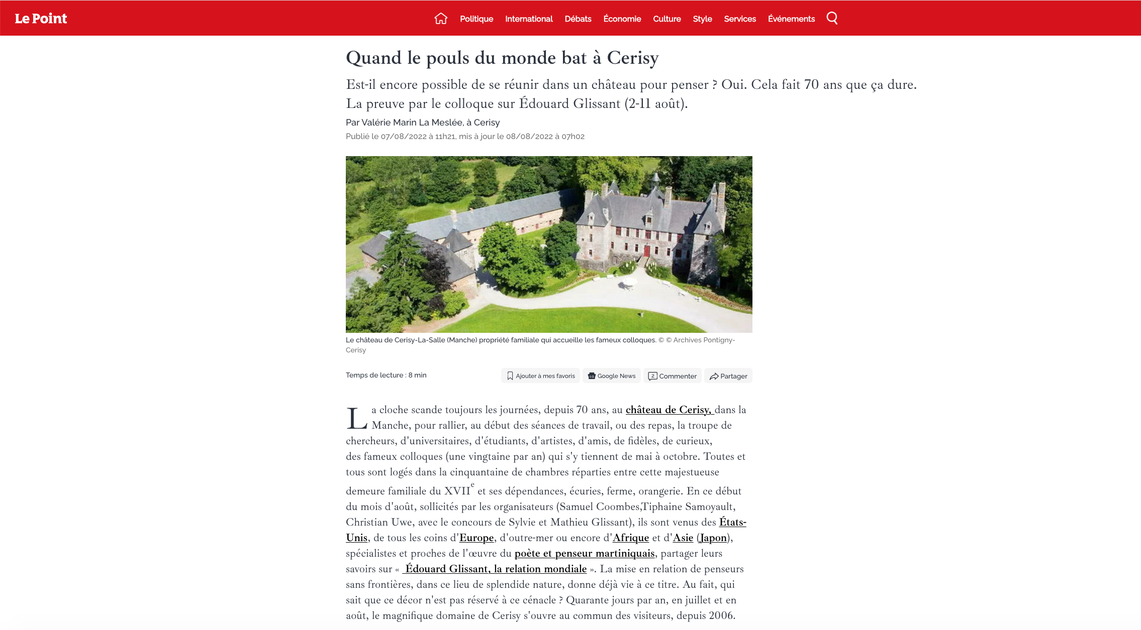 Le Point | 07.08.2022 | Valérie Marin La Meslée