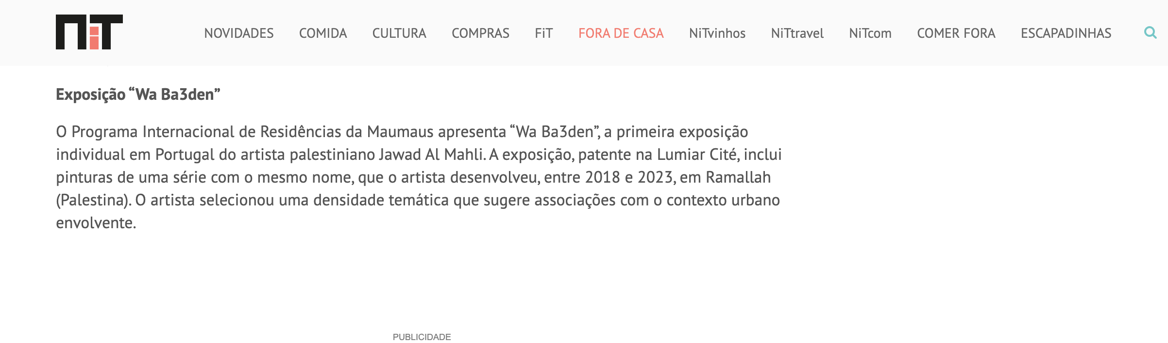 NIT | 14.02.2025 | Tudo o que pode fazer à borla neste fim de semana em Lisboa
